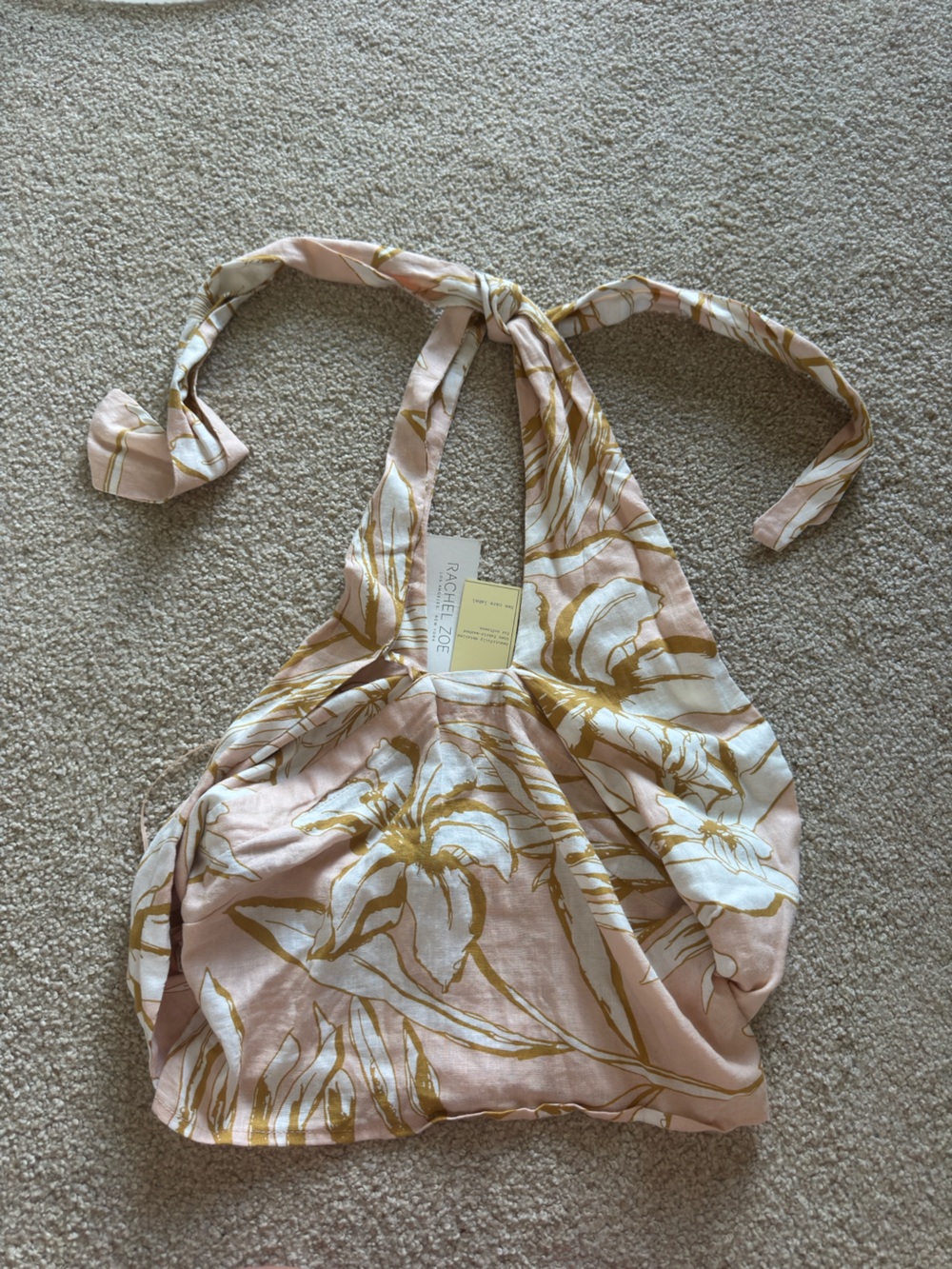 RACHEL ZOE Pink Floral Halter Top